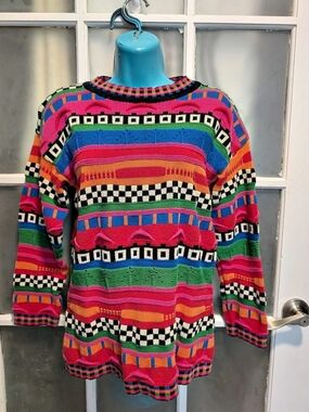 Carol Little Multicolor Geometric Knit Sweater